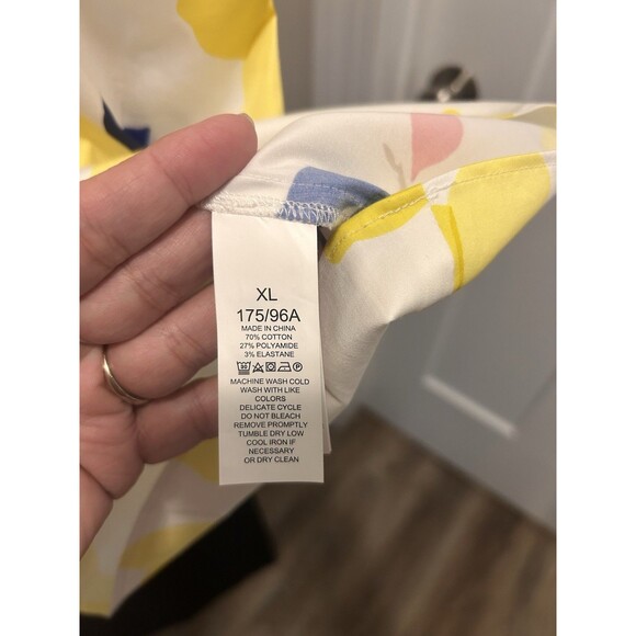 Kate Spade Lemon Zest Ruffle Sleeveless Blouse Women’s Size XL Preppy Designer - Picture 3 of 5